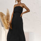 Strapless Tie Waist Tiered Maxi Dress