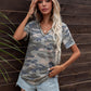 Glitter V-Neck Short Sleeve Tee Shirt