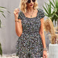 Printed Frill Trim Square Neck Romper