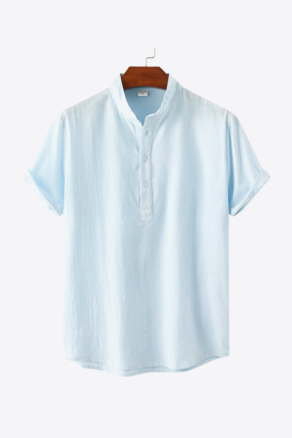 Textured Half-Button Top