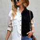 Color Block Button Front Shirt with Pockets