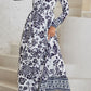 Bohemian Long Sleeve Maxi Dress with Pockets
