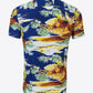 Tropical Print Button-Up Beach Shirt