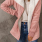 Faux Suede Sherpa Lining Jacket with Pockets