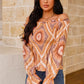 Printed Off-Shoulder Smocked Flounce Sleeve Blouse