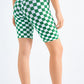Checkered Wide Waistband Biker Shorts