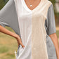 Color Block V Neck Tee