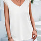 Lace Detail Eyelash Trim V-Neck Tank