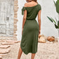 Asymmetrical Front Slit Midi Dress