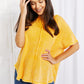 Zenana Start Small Washed Waffle Knit Top in Yellow Gold
