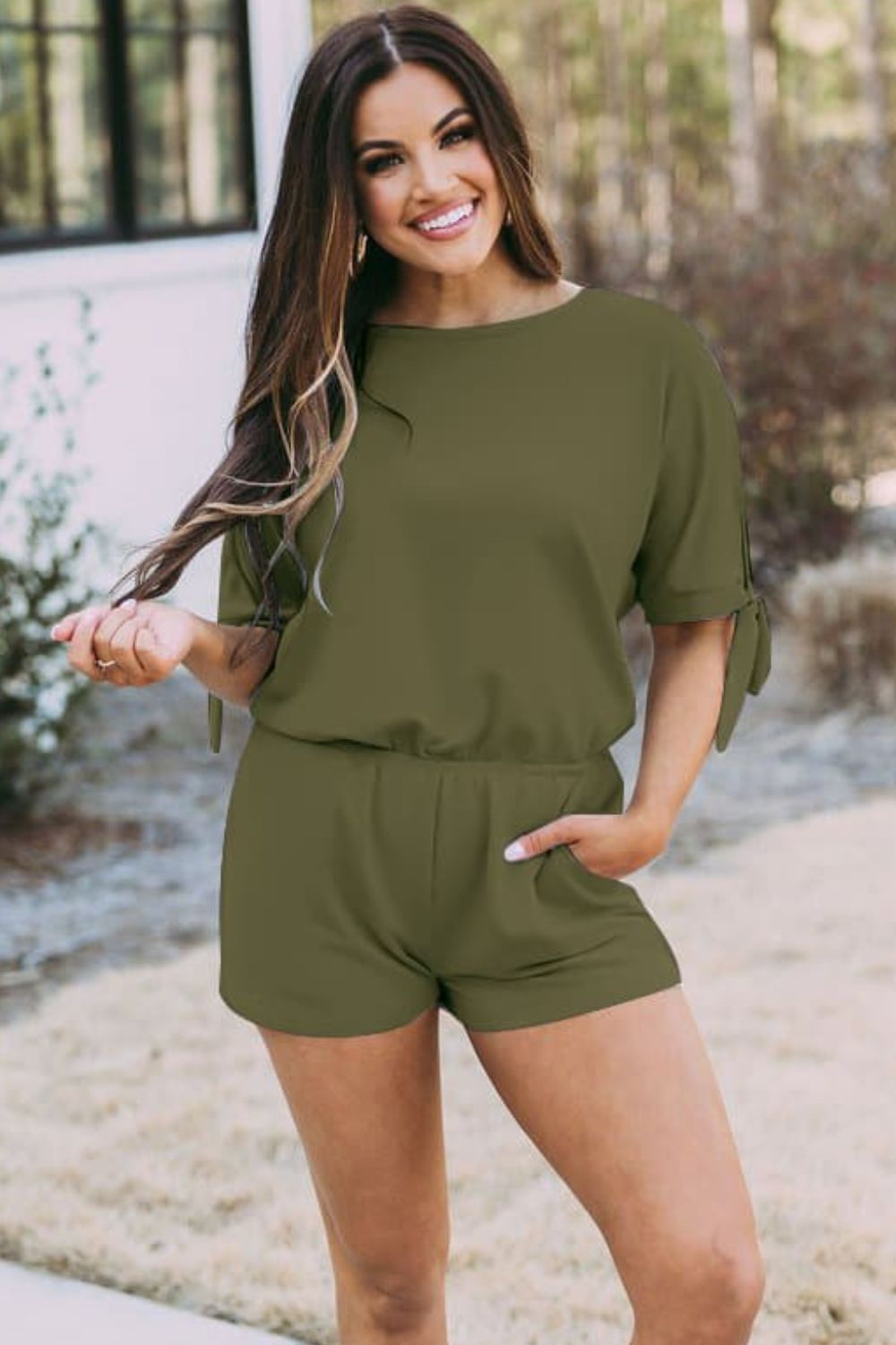 Tied Romper with Pockets