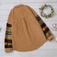 Color Block Corduroy Dropped Shoulder Jacket