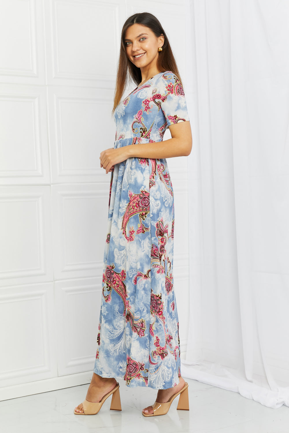 Celeste In My Feels Full Size Paisley Maxi Dress