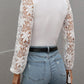 Lace Sleeve Round Neck Ribbed Top