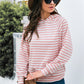 Horizontal Stripe Raglan Sleeve Hoodie