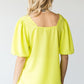 First Love Full Size Short Balloon Sleeve Blouse
