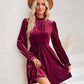 Long Flounce Sleeve A-Line Dress