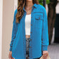 Button Front Shacket with Pockets
