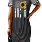 Sunflower Graphic Mixed Print Twisted Dress