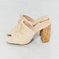 Qupid Freshly Picked Twist Peep Toe Block Heel Mule
