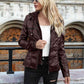 Full Size Zip-Up Hooded PU Jacket
