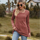 Full Size Ribbed Square Neck Long Sleeve T-Shirt