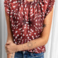 Printed Ruffle Shoulder Blouse