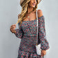 Floral Smocked Off-Shoulder Ruffled Dress
