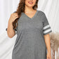 Plus Size Striped V-Neck Tee Shirt