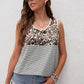 Leopard Striped Scoop Neck Tank