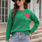 Heart Graphic Dropped Shoulder Sweater