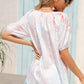Floral Tassel Tie Buttoned Blouse