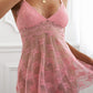 Adjustable Spaghetti Strap Lace Babydoll with Thong