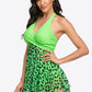 Two-Tone Halter Neck Swim Dress and Bottoms Set
