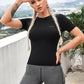 Round Neck Short Sleeve Active Top