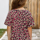 Girls Leopard Dropped Shoulder Tee
