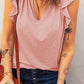 Butterfly Sleeve Notched Neck Top