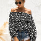 Polka Dot Off-Shoulder Layered Blouse
