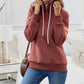 Half Zip Patch Pocket Drawstring Hoodie