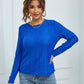 Eyelet Round Neck Long Sleeve Top