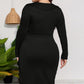Plus Size Tulip Hem Long Sleeve Dress