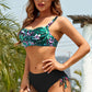 Two-Tone Drawstring Detail Bikini Set