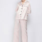 Satin Button-Up Lapel Collar Top and Pants Pajama Set