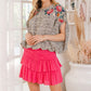 ODDI Full Size Floral Dotted Blouse
