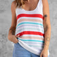 Rainbow Stripe Scoop Neck Knitted Tank