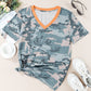 Camouflage Two-Tone V-Neck Tee
