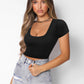 Square Neck Cropped T-Shirt