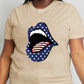 Simply Love Full Size US Flag Lip Graphic Cotton Tee