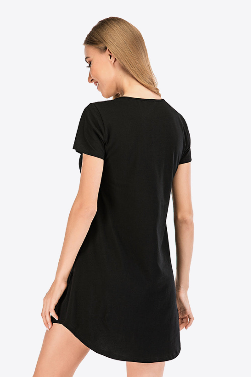 Animal Graphic Round Neck T-Shirt Dress