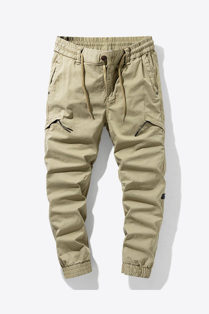 Drawstring Waist Cargo Joggers